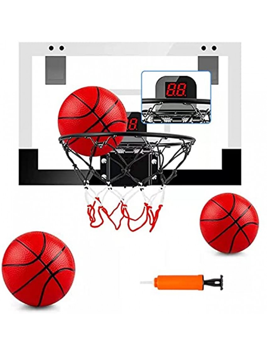 MejorChoy Indoor Mini Basketball Hoop Set for Kids for Door Wall Room with 3 Balls Electronic Scoreboard and Sounds
