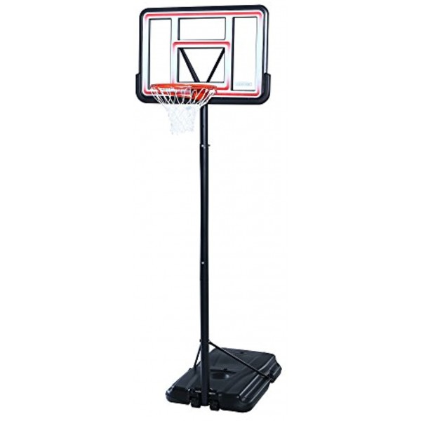 Pro Court Height Adjustable Portable Basketball System 44 Inch Backboard Red White