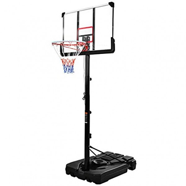 Recaceik Portable Basketball Hoop Goal System 6.6-10ft Height Adjustment Basketball Hoop with LED Basketball Goal Lights Waterproof Basketball Backboard for Indoor Outdoor Sports White