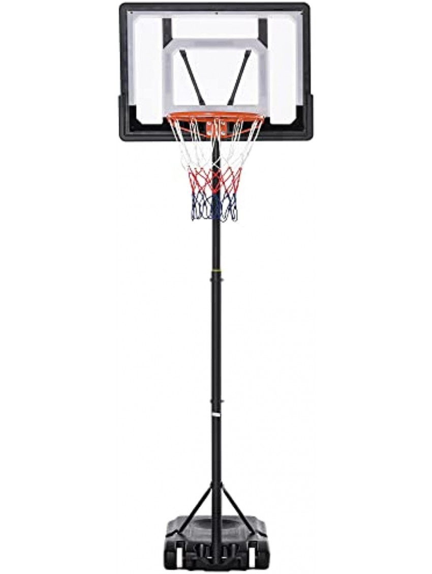 Soozier Portable Basketball Hoop System Stand with 33in Backboard Height Adjustable 5FT-7FT for Indoor Outdoor Use