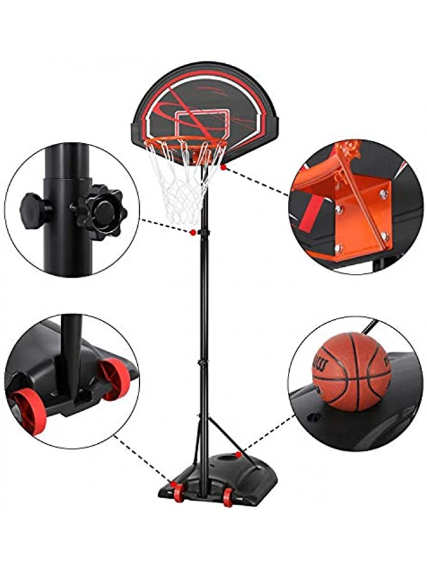 Topeakmart 7-9ft Portable Basketball Hoops & Goals Removable Youth Basketball Hoop System Stand for Youth Outdoors Indoor Play Height Adjustable