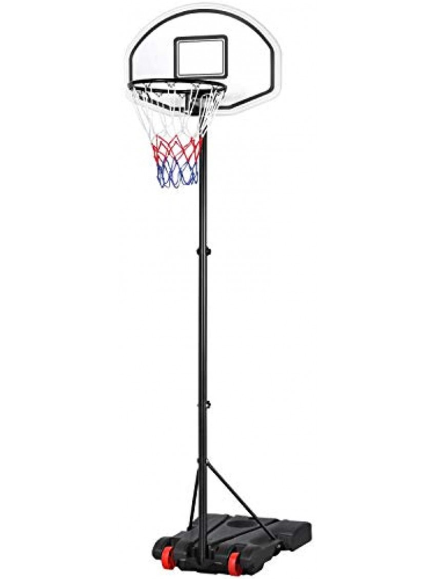 Yaheetech 5-7ft Height-Adjustable Portable Basketball Hoops & Goals System Indoor Outdoor w Wheels & Weighted Base