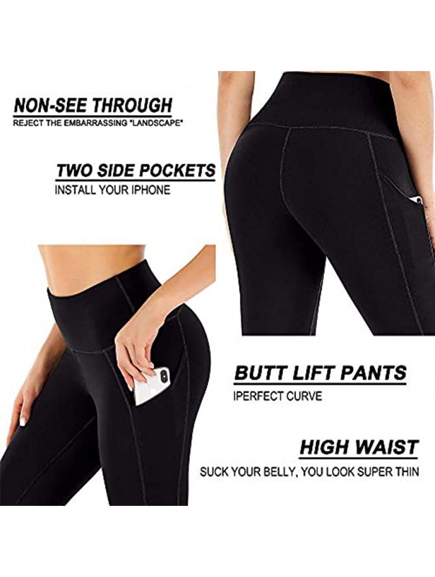 8'' High Waist Biker Shorts for Women-Workout Yoga Shorts Running Summer Soft Pants with Pockets
