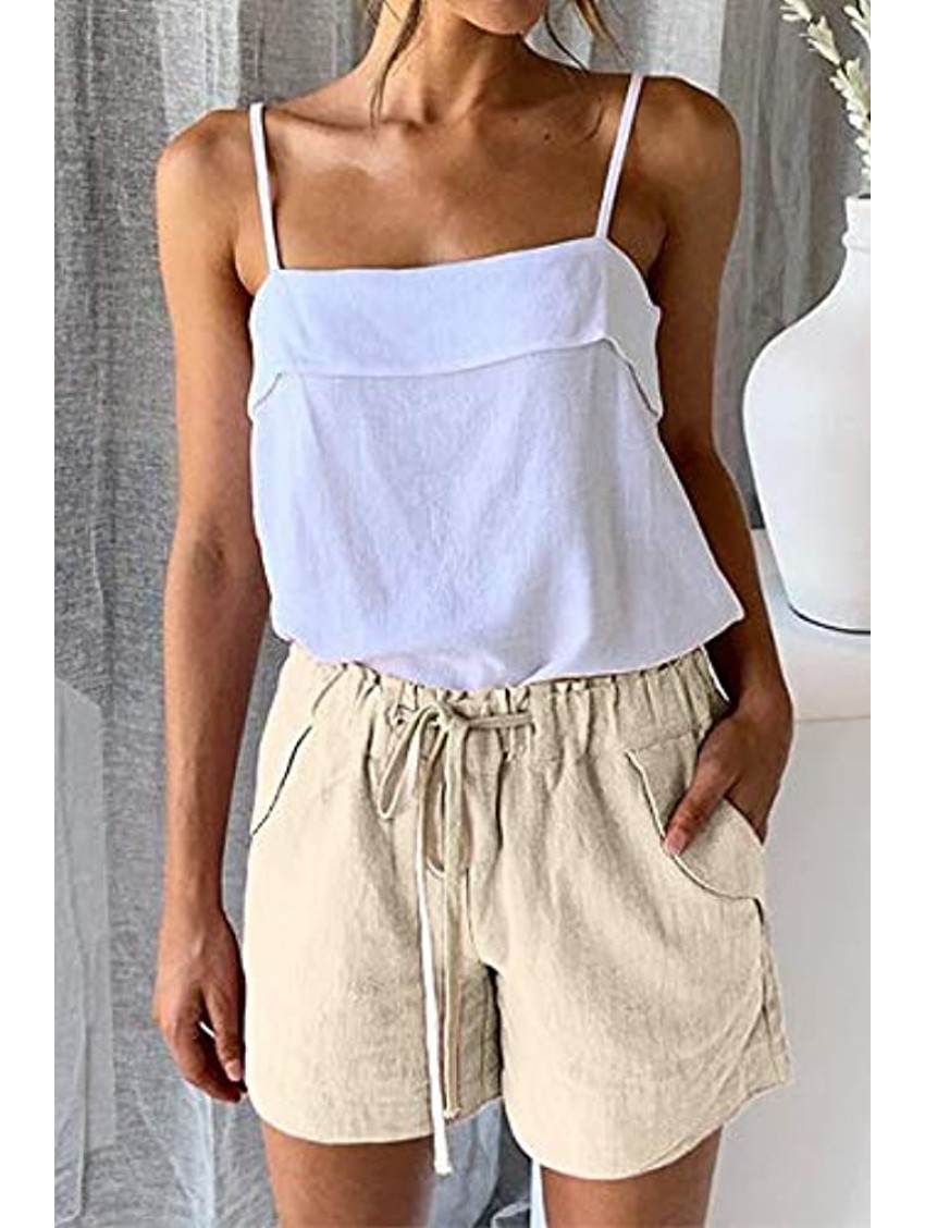 ANFTFH Womens Linen Shorts Sundresses for Women Summer Cute Casual Denim Shorts