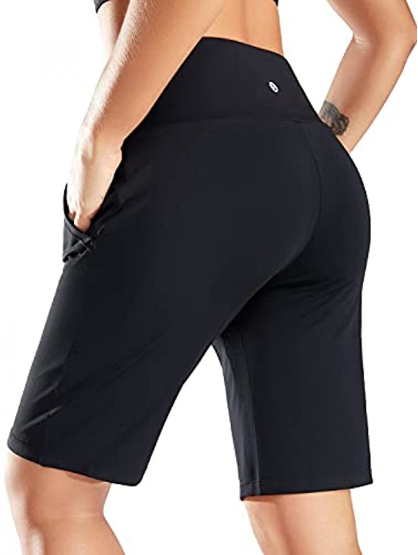 BALEAF 10" Bermuda Shorts for Women Lightweight Athletic Long Shorts Soft Runnning Workout Lounge Shorts with Pockets