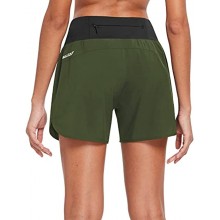 BALEAF Womens 5 Inches Knit Waistband Running Shorts with Liner Quick Dry Athletic Gym Lined Shorts Zipper Pocket