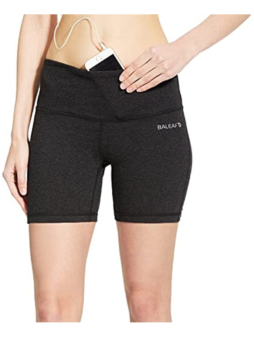 BALEAF Women's 5" Volleyball Biker Running Yoga Shorts Spandex Compression High Waisted Shorts Pocket