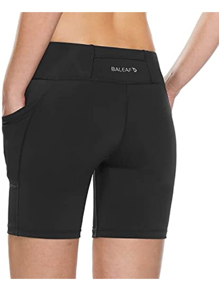 BALEAF Women's 7 Compression Biker Shorts Pocket Yoga Spandex Running Workout