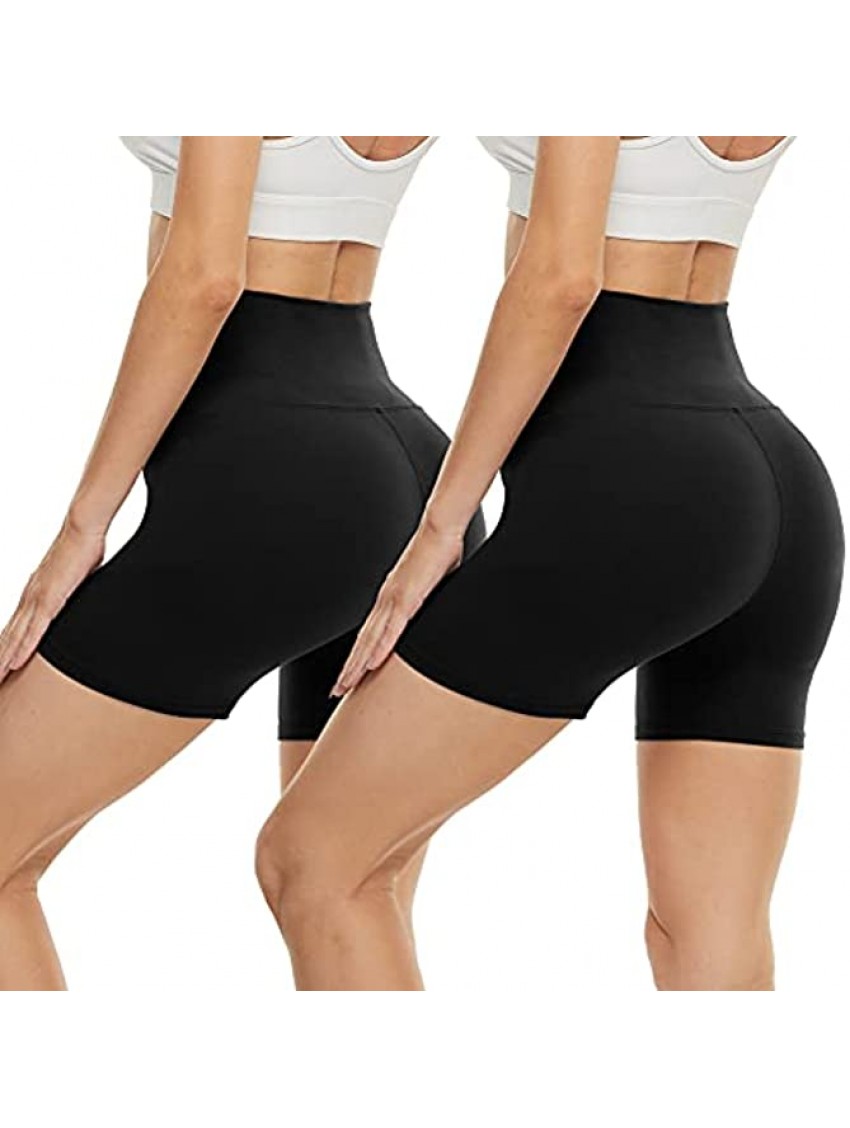 CAMPSNAIL 2 Pack Biker Shorts for Women High Waist – 5" Buttery Soft Stretch Spandex Shorts for Summer Athletic Yoga Workout