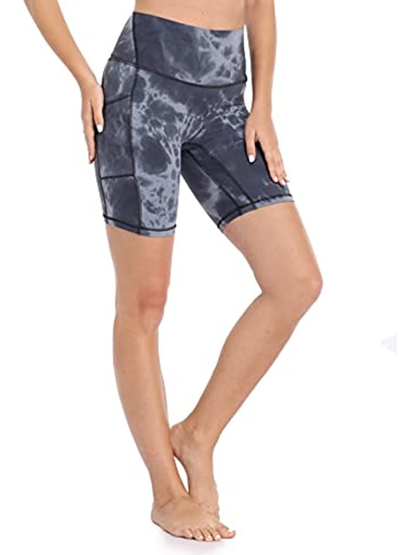 Colorfulkoala Women's High Waisted Seamless Biker Shorts with Pockets 8 Inseam Workout & Yoga Tights