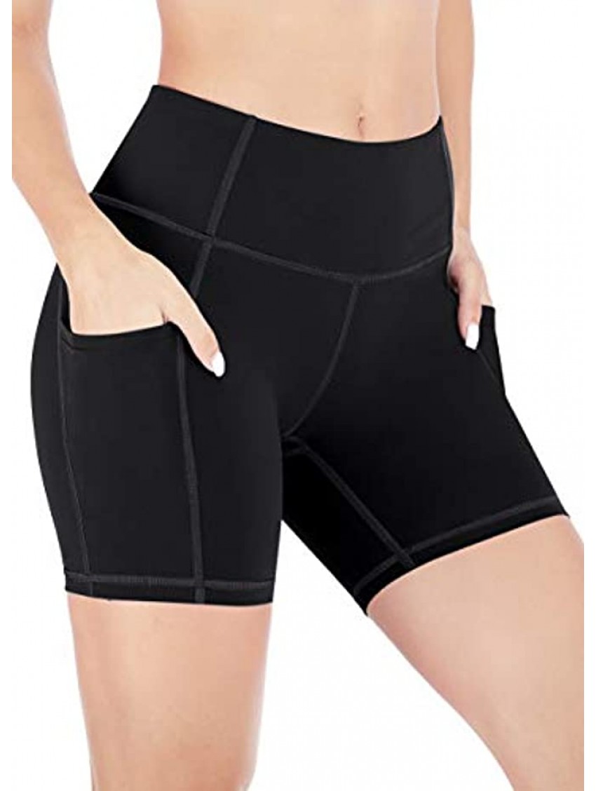 Heathyoga Biker Shorts for Women High Waist Yoga Shorts for Women with Pockets Workout Shorts Women's Running Gym Shorts