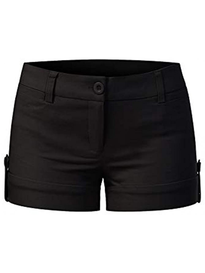 MixMatchy Women's Lightweight Body Enhancing Comfort Cuffed Shorts with Pockets