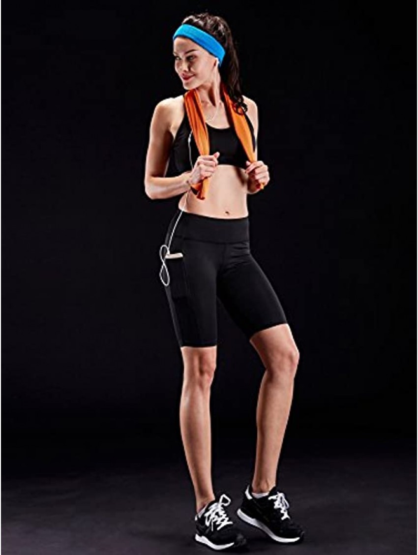 Neleus Women's Workout Compression Yoga Shorts with Pocket