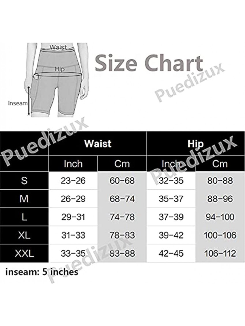 Puedizux Women Workout Shorts Seamless Scrunch Biker Shorts High Waisted Running Pants