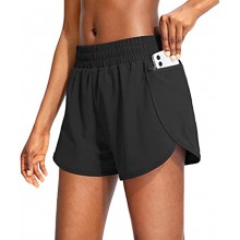 Soothfeel Womens Running Shorts with Phone Pockets High Waisted Athletic Gym Workout Shorts for Women with Liner