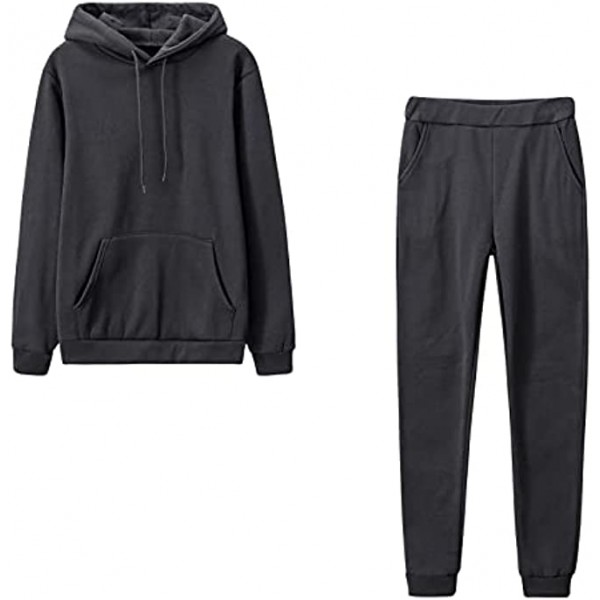 Mens 2 Piece Tracksuit Outfit Solid Jogging Sports Long Sleeve Hoodie Sweatpants Sets Casual Sweatsuits for Women
