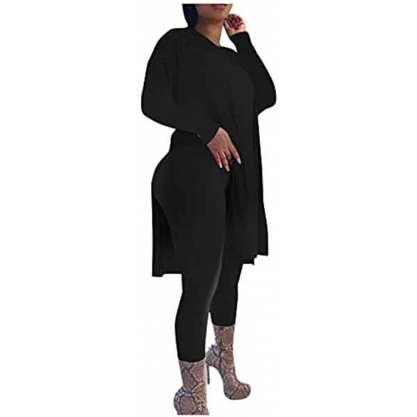 Plus Size Womens 2 Piece Outfits Tracksuits Long Sleeve Tunic Tops Bodycon Shorts Sweatsuit Tights Sets Pants Trousers