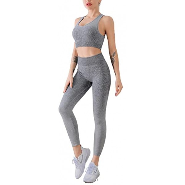 Siahk Yoga Outfit for Women Seamless 2 Piece Tracksuit Workout High Waist Tie-Dyed Leggings and Sports Bra Set Gym Clothes