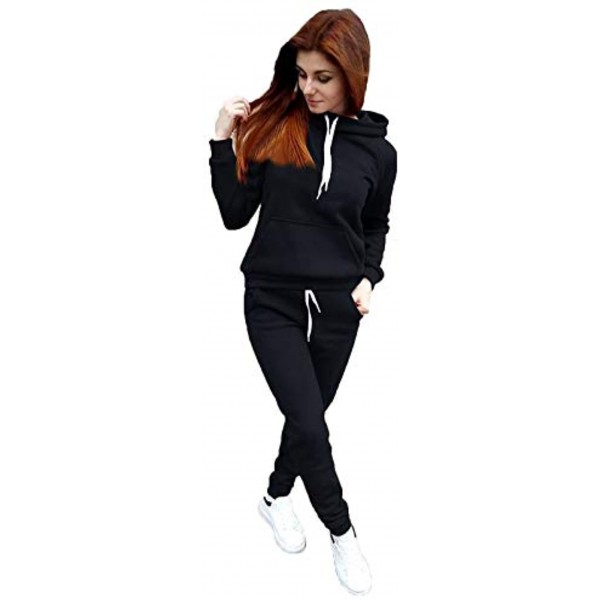 Women Solid Pockets Tops Sweatpants Outfit 2 Piece Autumn Sport Jogger Lounge Sweatsuit Tracksuit Set S-4XL