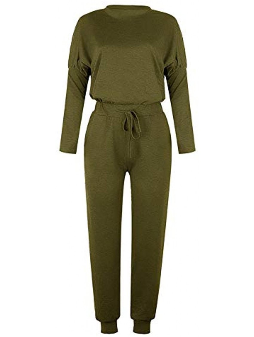 Women’s 2 Piece Lounge Sets Solid Color Sweatsuits Outfit Long Sleeve Pullover Tops and Long Pants Tracksuits Clearance
