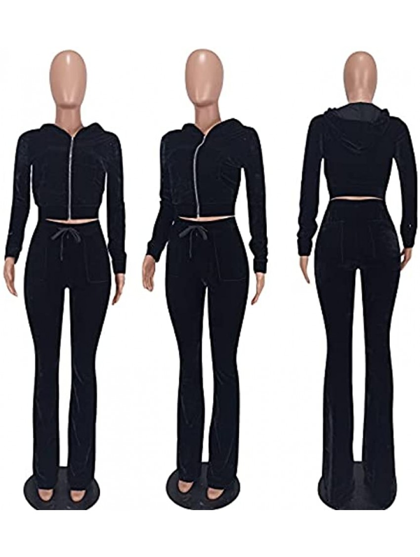 Womens 2 Piece Outfits Sweatsuits Zip-up Hoodie Casual Jogger Set Tracksuit Set with Pockets