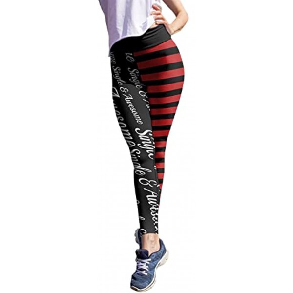 Womens Yoga Leggings,Ladies Valentine's Day Stripes Print Tights Pants for Running Gym Sport Fitness Exercise