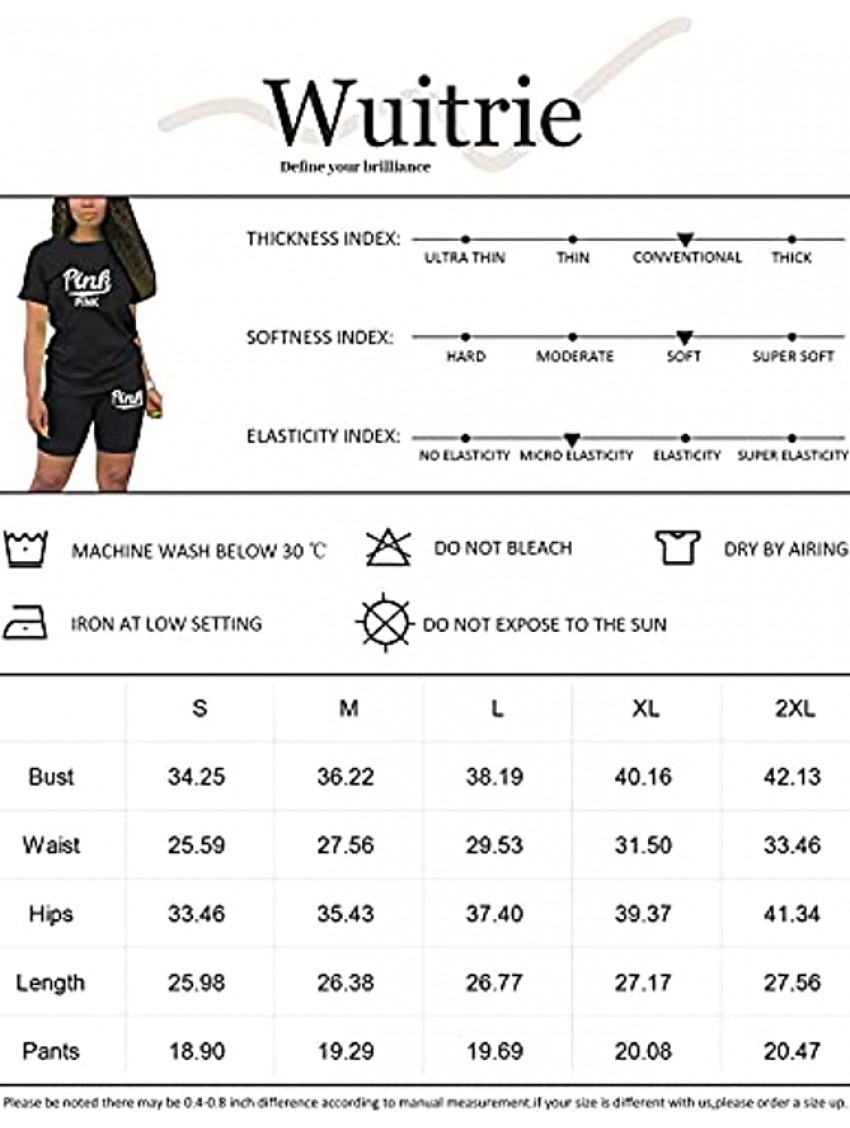 Wuitrie 2 Piece Outfits for women Letter printed Casual Tracksuit Long Sleeve Pullover Bodycon Pants Sets jogging suits