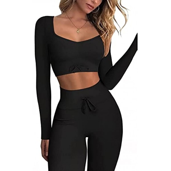 Yoga Outfits 2 Piece Set for Women Workout Seamless Short Vest Outfits Jogging Cute High Waist Tracksuit