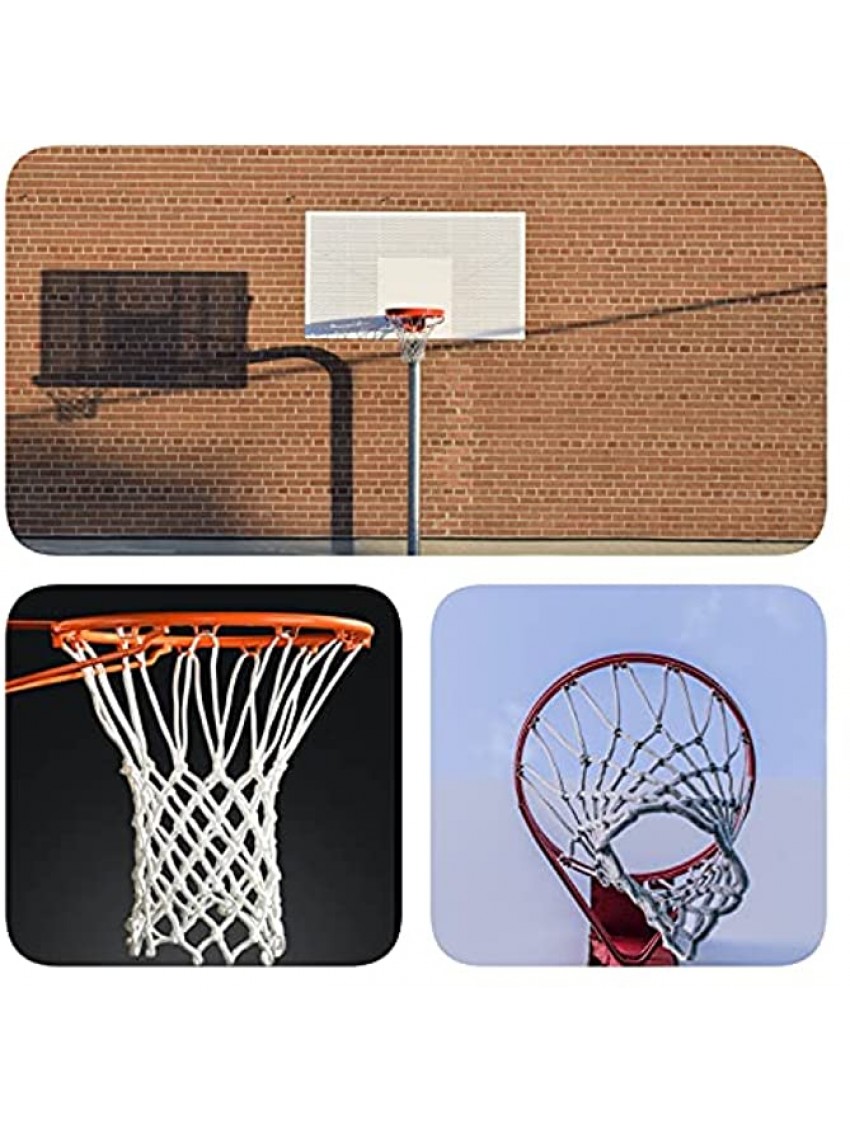 BATDIYOW Heavy Duty Basketball Net Replacement All Weather Anti Whip White Color Fits Standard Indoor or Outdoor 12 Loops Rim