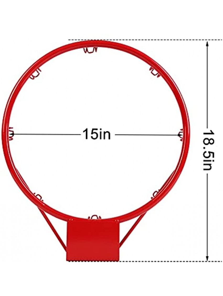 Charque Basketball Rim with All Weather Basketball Net 15inch 18inch Indoor Outdoor Hanging Basketball Goal for Kids Adult Wall Mounted Wall Mounted Basketball Hoop