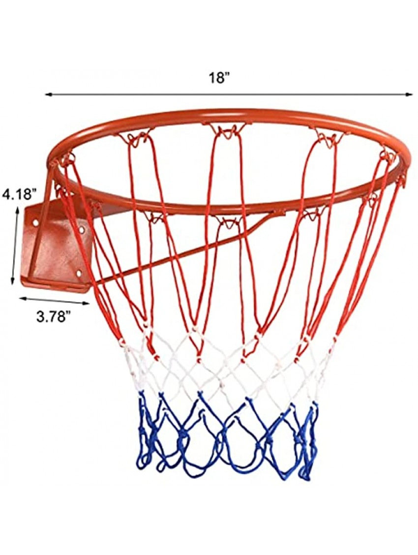 GYMAX Basketball Rim 18 Wall Door Mounted Basketball Rim Goal Net Basketball Hoop for Indoor Outdoor