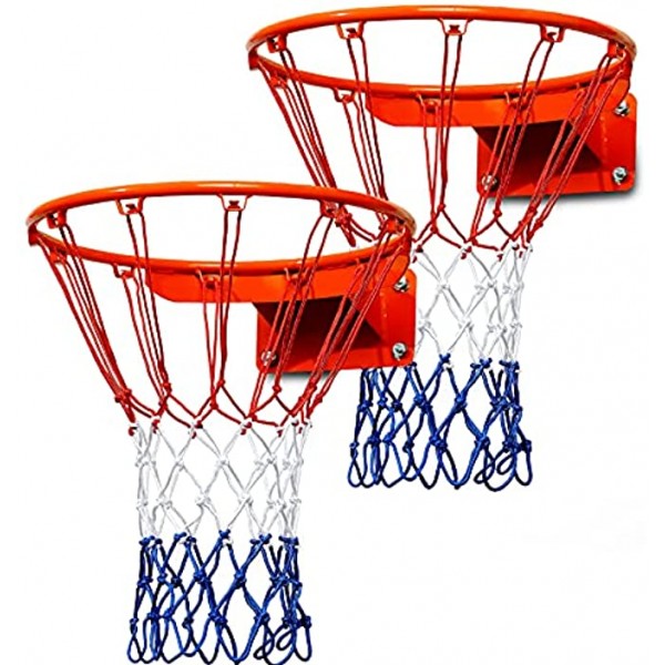 JSAHAH Basketball Net 2 Set Basketball Hoop Net Basketball Tournament Net 12 Loop for Indoor and Outdoor Sports Without Frame