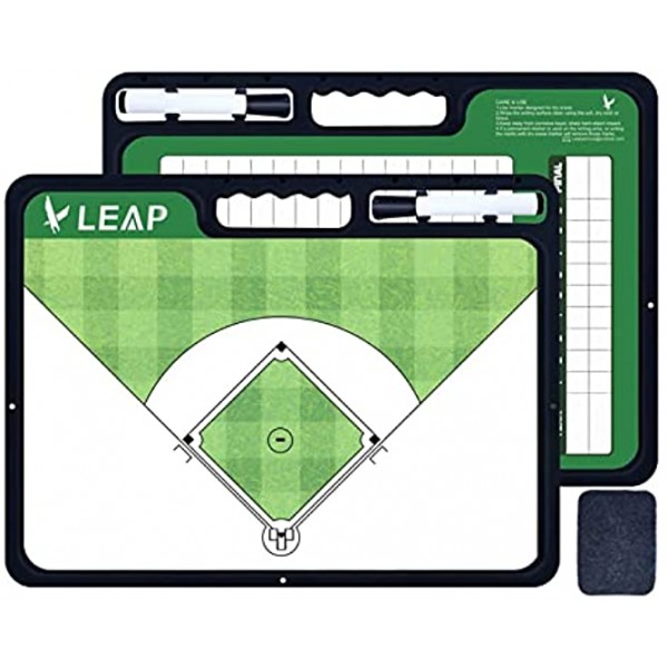 LEAP Coach Board Premium Tactical Clipboard Two Sides with Full & Half Court Dry Erase Marker Board for Basketball Baseball Soccer Football Hockey
