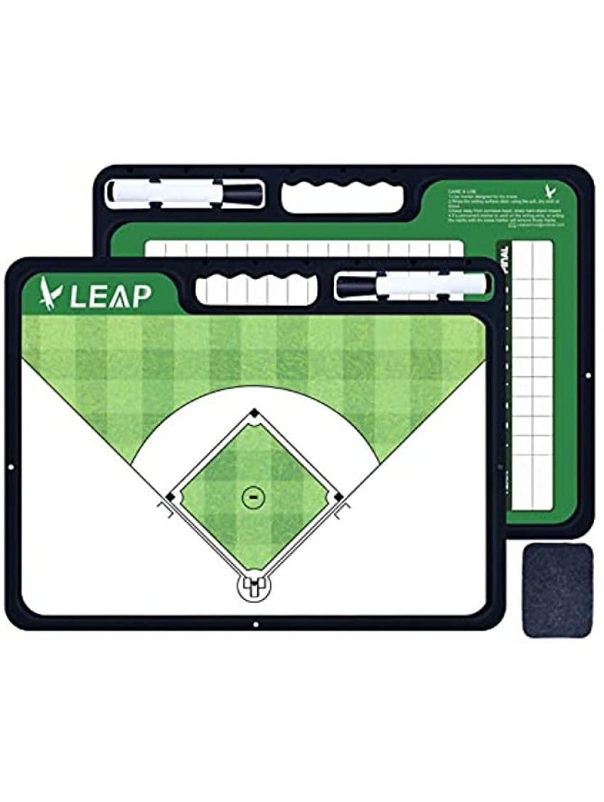 LEAP Coach Board Premium Tactical Clipboard Two Sides with Full & Half Court Dry Erase Marker Board for Basketball Baseball Soccer Football Hockey