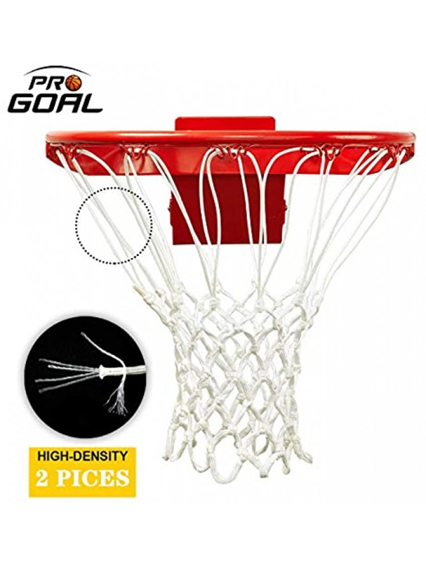 PROGOAL Professional Basketball Net Replacement,Heavy Duty Thick Net Fits Standard Indoor and Outdoor 12-Loop Rims Red&White Standard Size