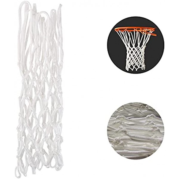 Sunsign Basketball net， Outdoor Heavy Duty Basketball Net Replacement， Bold and Durable Fits Standard Indoor or Outdoor Rims，White 12 Loops