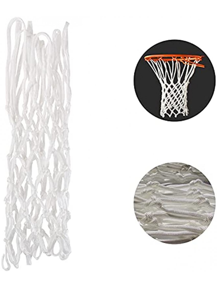 Sunsign Basketball net， Outdoor Heavy Duty Basketball Net Replacement， Bold and Durable Fits Standard Indoor or Outdoor Rims，White 12 Loops