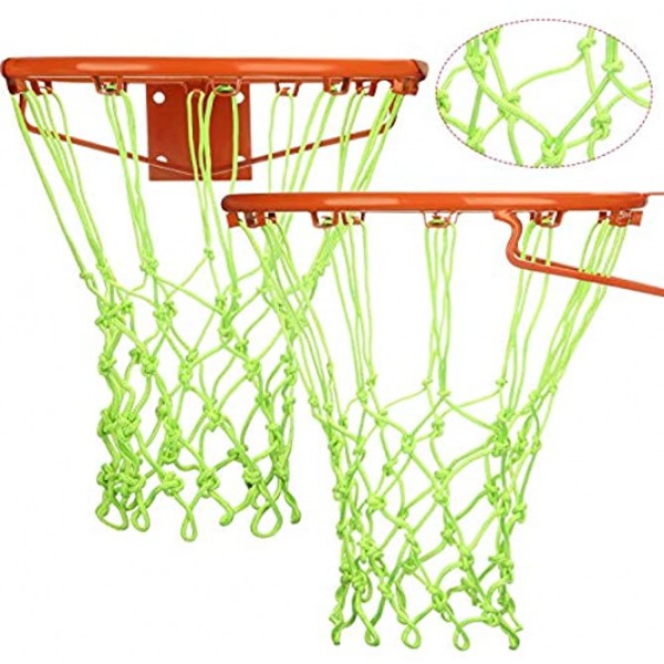 Syhood 2 Packs Basketball Net Replacement Hoop Net for Almost Weather Fits Standard Indoor or Outdoor Basketball Hoop 12 Loop