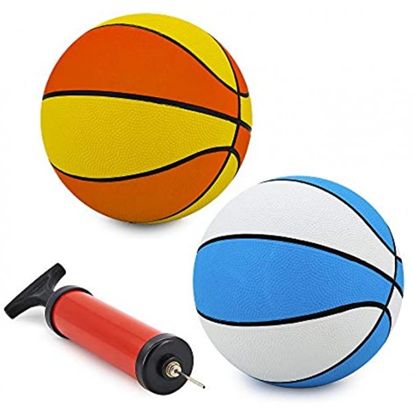 7" Assorted Colors Mini Basketballs | Variety Colors Indoor Outdoor Game Balls | Perfect for Beginners | Pack of 2 Assorted Colors by Srenta