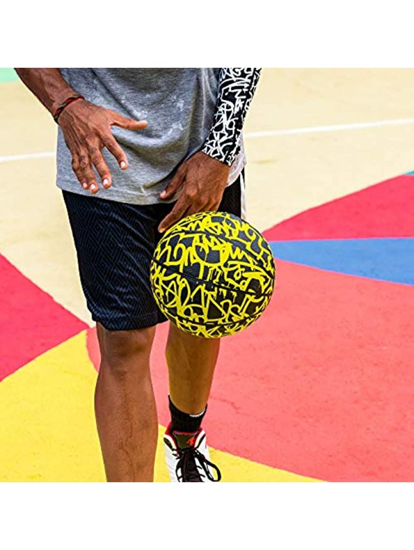AND1 Fantom Rubber Basketball & Pump Graffiti Series- Official Size 7 29.5” Streetball Made for Indoor and Outdoor Basketball Games