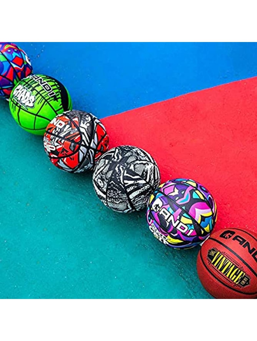 AND1 Fantom Rubber Basketball Official Size Streetball Made for Indoor and Outdoor Basketball Games