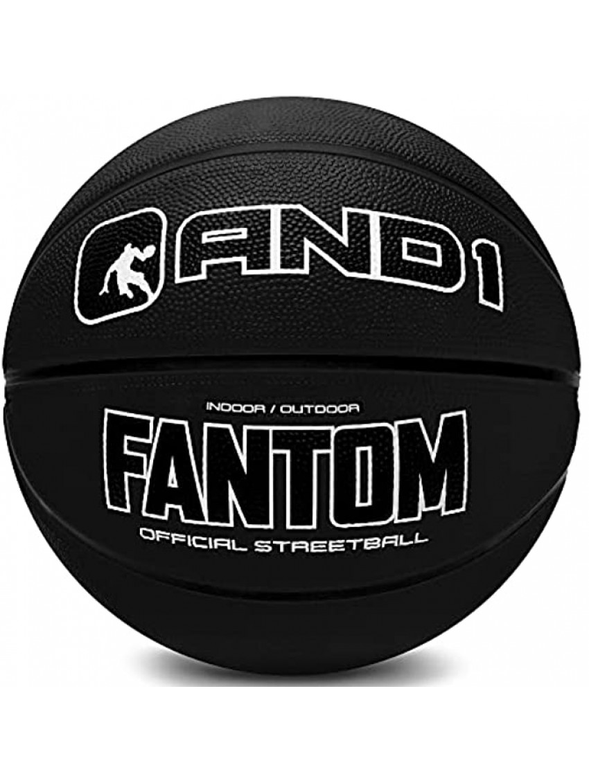 AND1 Fantom Rubber Basketball Official Size Streetball Made for Indoor and Outdoor Basketball Games