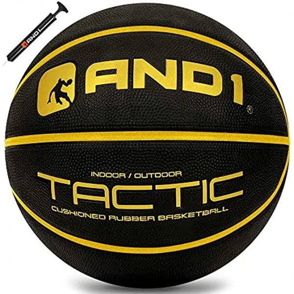 AND1 Tactic Softech Rubber Basketball Deflated w Pump Included: Streetball Made for Indoor Outdoor Basketball Games