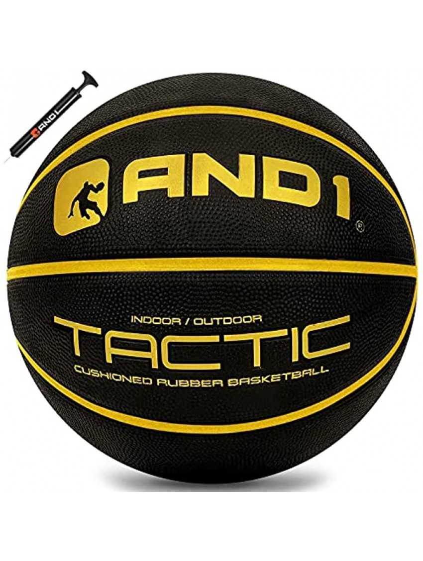 AND1 Tactic Softech Rubber Basketball Deflated w Pump Included: Streetball Made for Indoor Outdoor Basketball Games