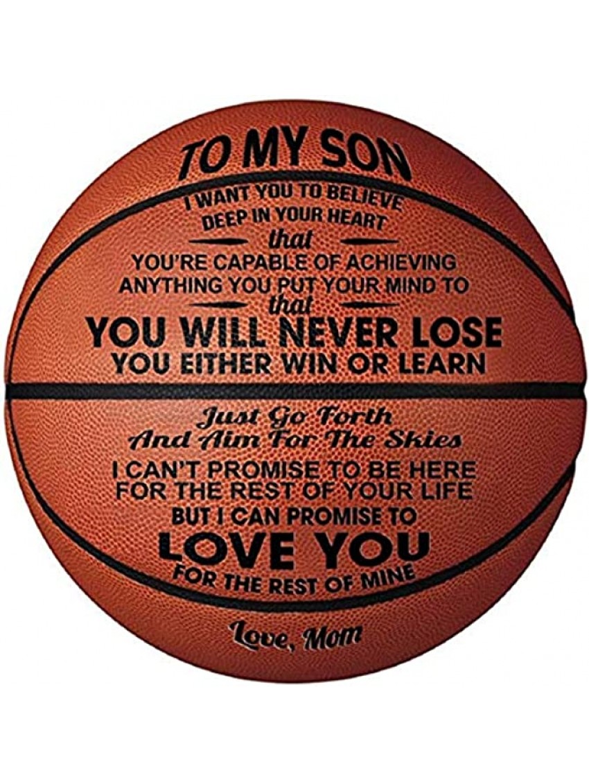 Engraved Outdoor Basketball Gifts Custom 29.5" Basketball Birthday Graduation Back to School Gifts for Son Daughter Grandson Nephew You are Capable of Achieving Anything You Put Your Mind to