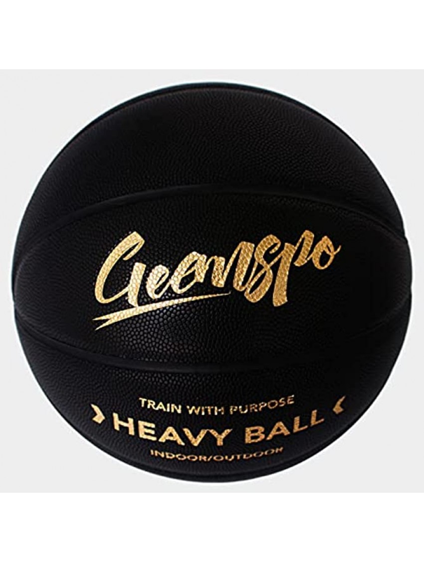 Geemspo Official Size 7 29.5 inch Training Basketball with pump-3lbs Black Heavy Training Ball