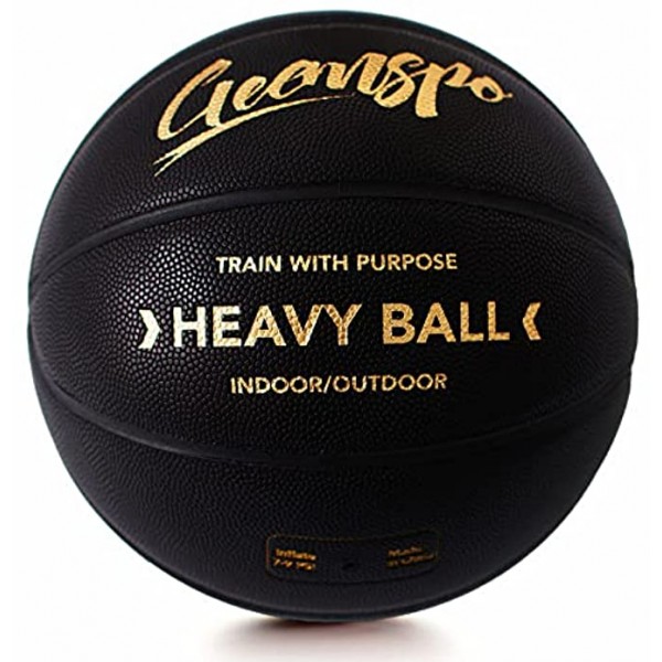 Geemspo Official Size 7  29.5 inch Training Basketball with pump-3lbs Black Heavy Training Ball
