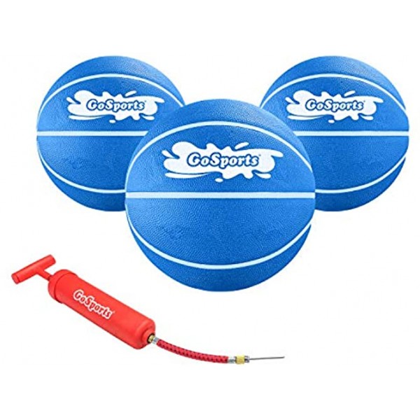 GoSports Swimming Pool Basketballs 3 Pack Great for Floating Water Basketball Hoops Choose Red or Blue Pool Basketballs