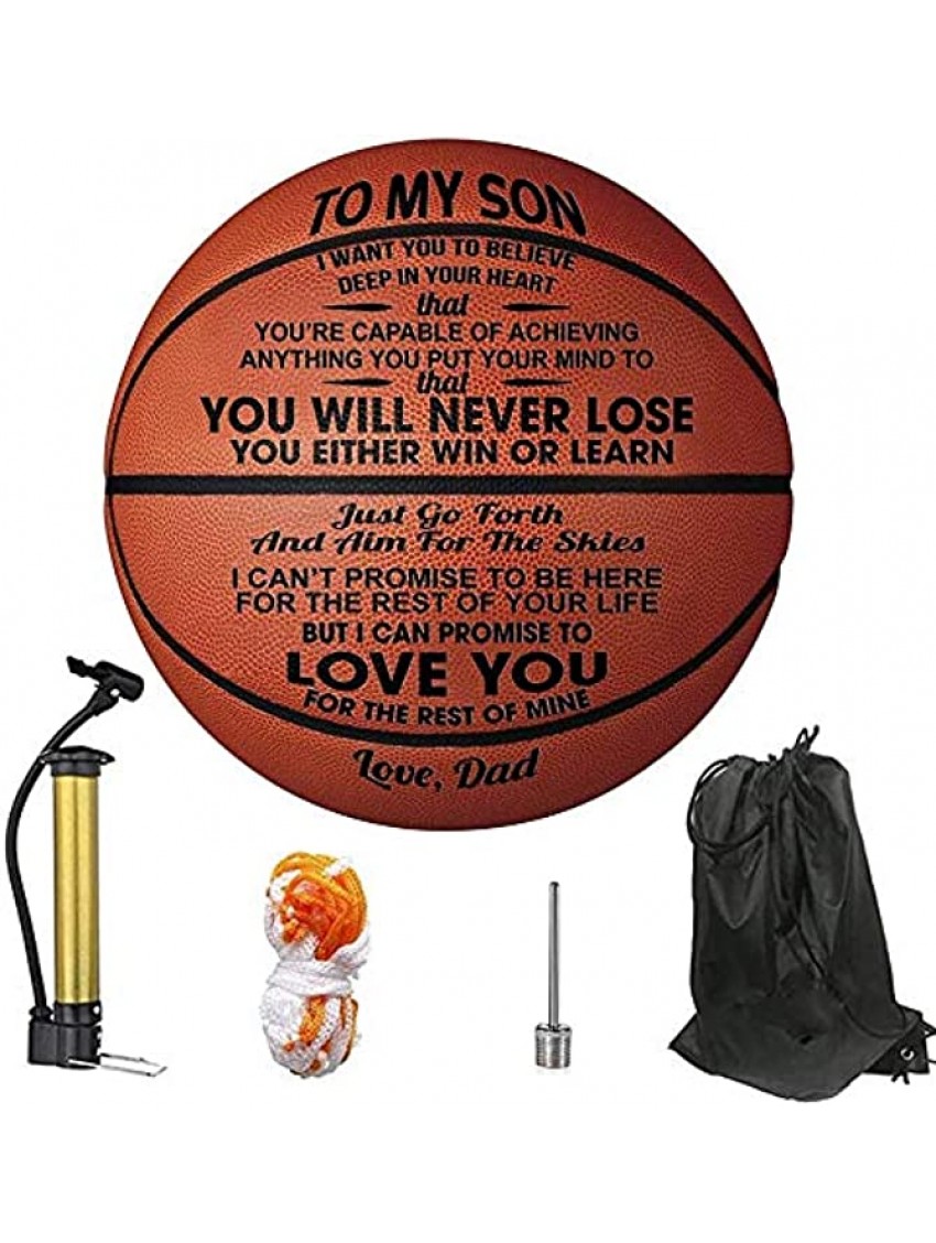 PRSTENLY Custom Outdoor Basketball Gift Personalized 29.5 Basketball Outdoor for Kids and Adults Engraved Birthday Graduation Back to School Gifts You Will Never Lose You Either Learn Or Win