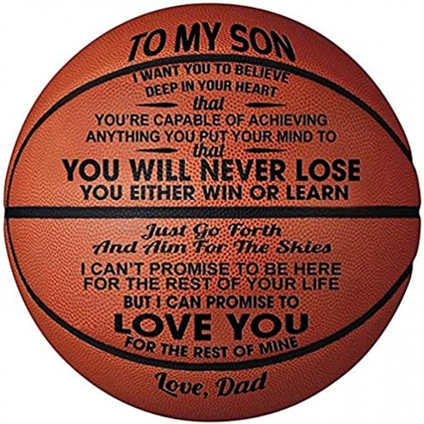 PRSTENLY Custom Outdoor Basketball Gift Personalized 29.5" Basketball Outdoor for Kids and Adults Engraved Birthday Graduation Back to School Gifts You Will Never Lose You Either Learn Or Win